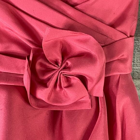 Jenny Yoo Collection Silk Mini Strapless Dress Coral Pink Size 2 - Picture 3 of 11